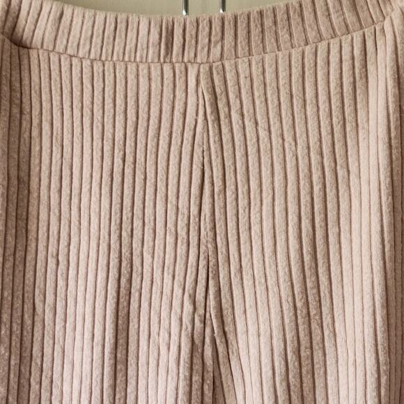Medium Leset Ribbed Tan Jogger Sweat Pants With Pockets - Picture 3 of 4